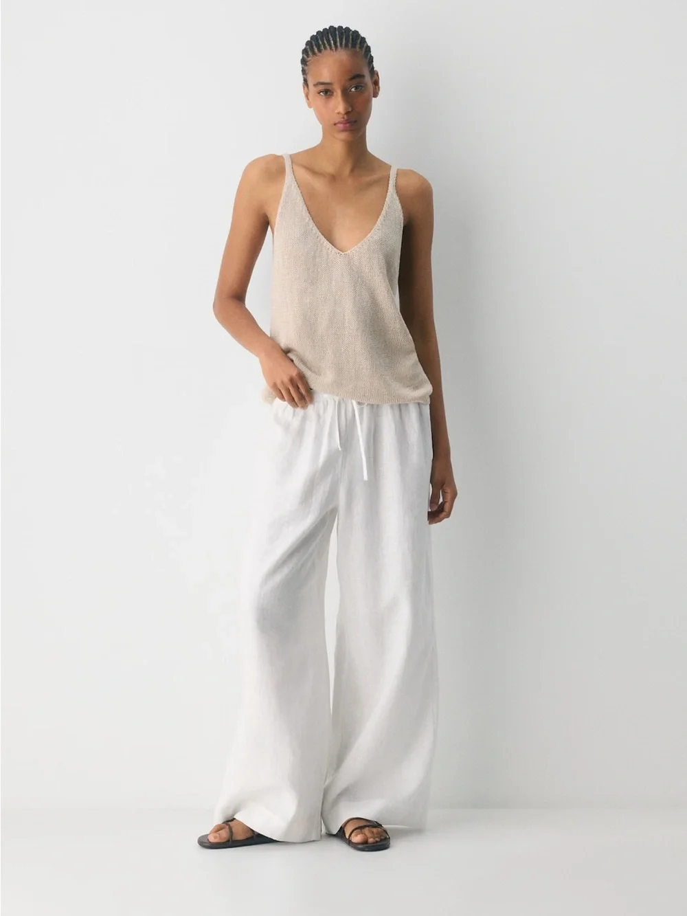 Aritzia Little Moon New Globetrot Linen Pant - White